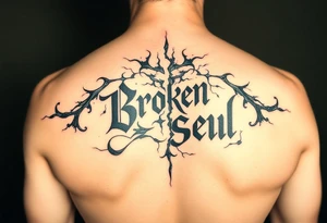 Broken Soul in calligraphy tattoo idea