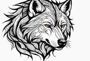 Angry wolf tattoo idea