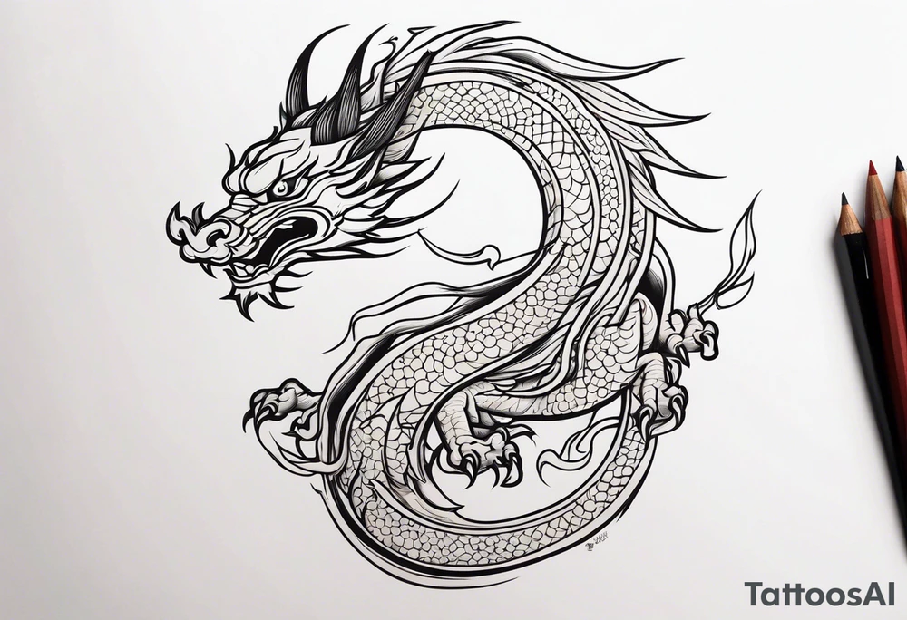 buddhist dragon tattoo idea