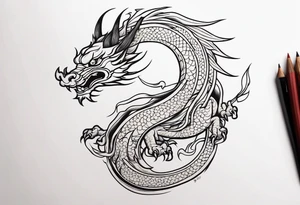 buddhist dragon tattoo idea