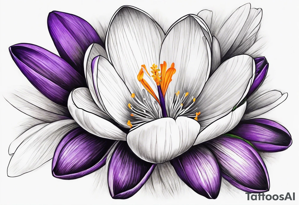 crocus flower design tattoo idea