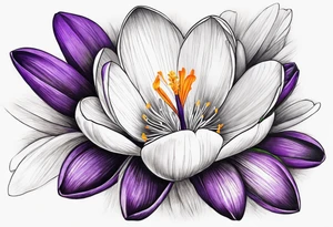 crocus flower design tattoo idea