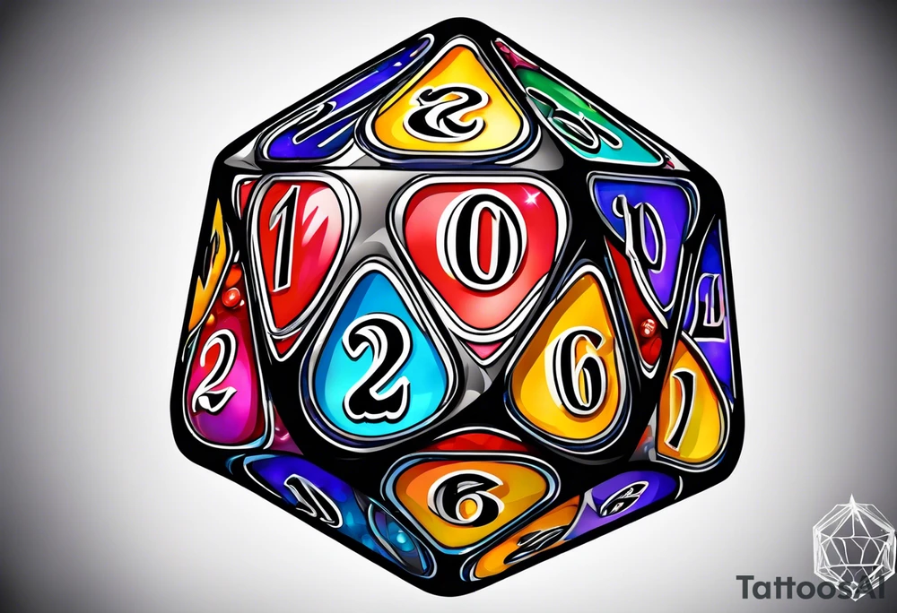 a twenty sided die tattoo idea