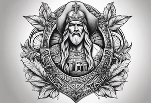 Western theme and Christianity tattoo idea