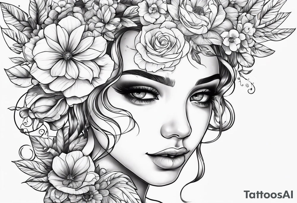 Rainbow baby, flowers tattoo idea