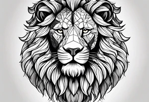 marcus aurelius half faced with geometric forms at the edges tattoo idea