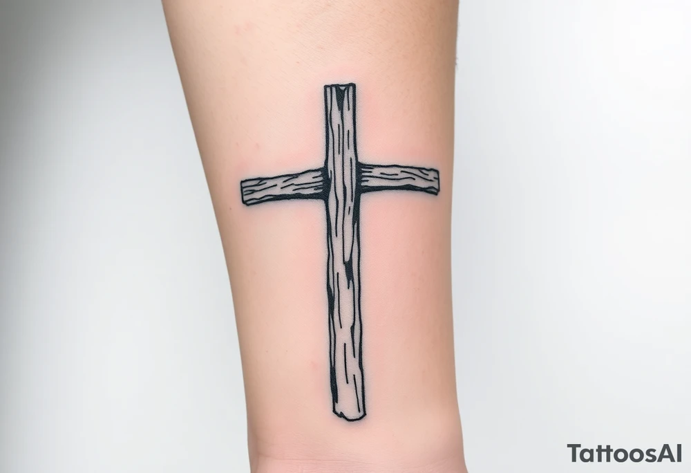 a wooden 12kv pole. Make the pole a cross that has a hidden resemblance to god. tattoo idea