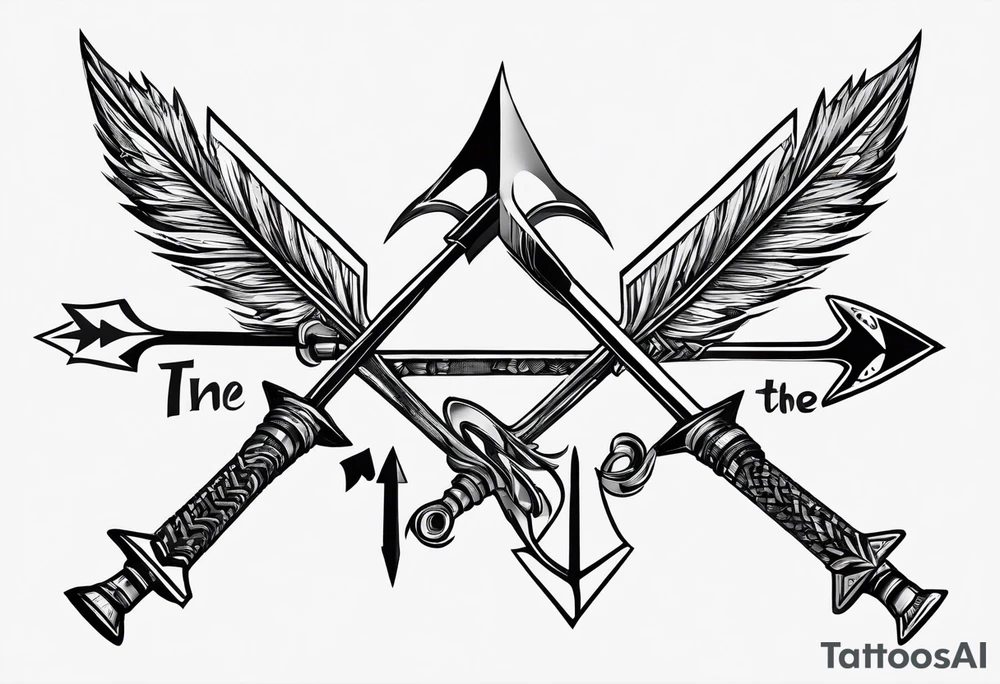 Arrows pointing in opposite direction. One says Arlo and the other says Benny tattoo idea