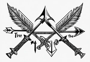 Arrows pointing in opposite direction. One says Arlo and the other says Benny tattoo idea