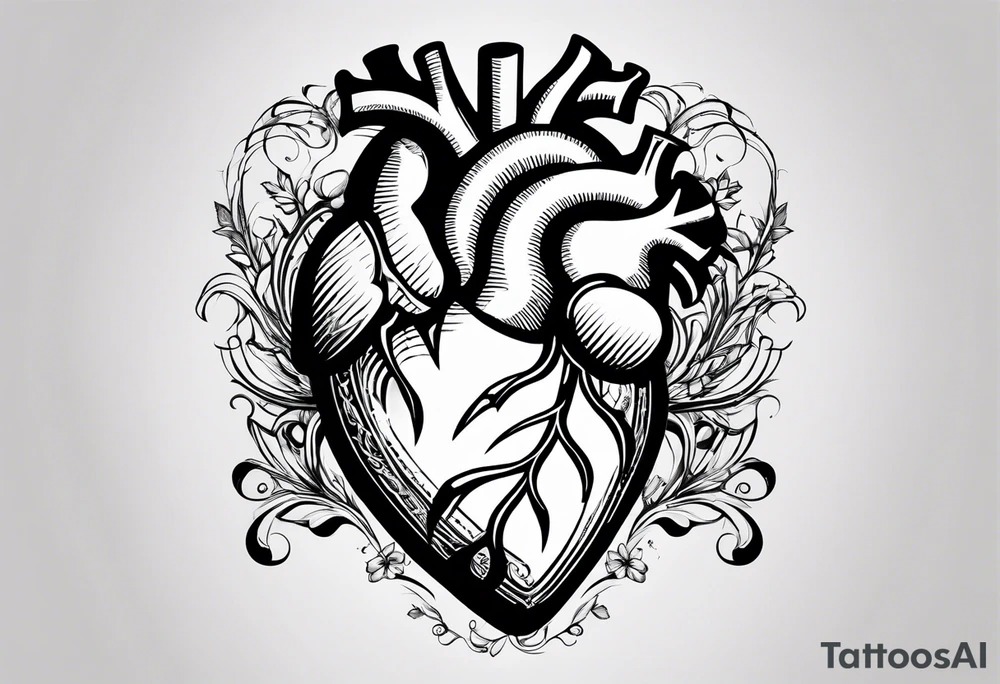 Heart with "M S" tattoo idea