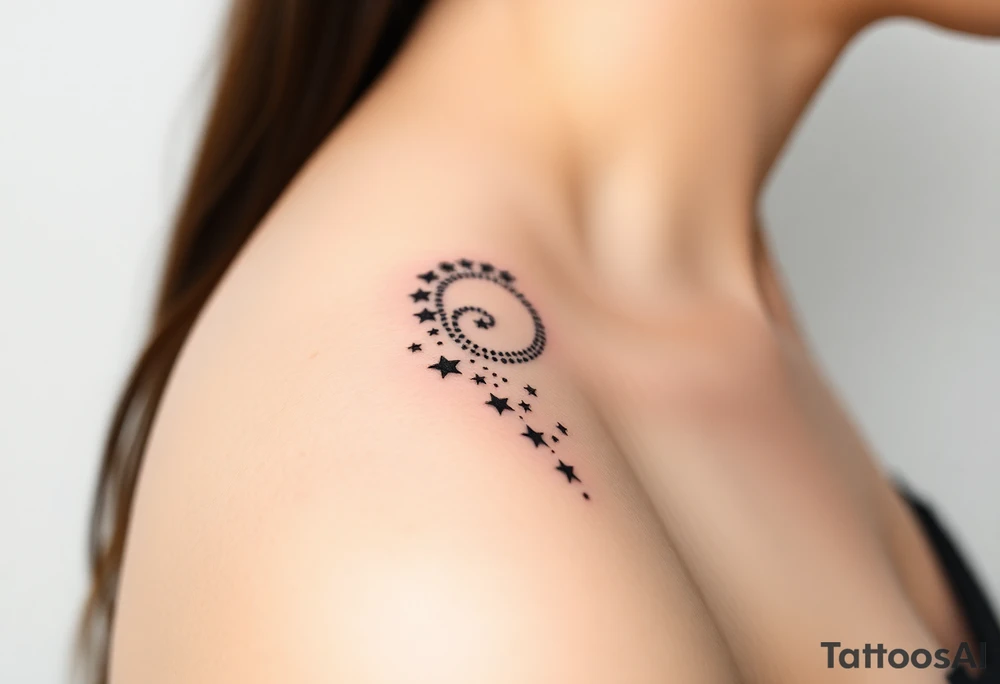 Cascade of stars swirl tattoo idea