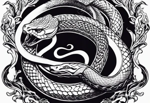 Two snakes fighting tattoo idea