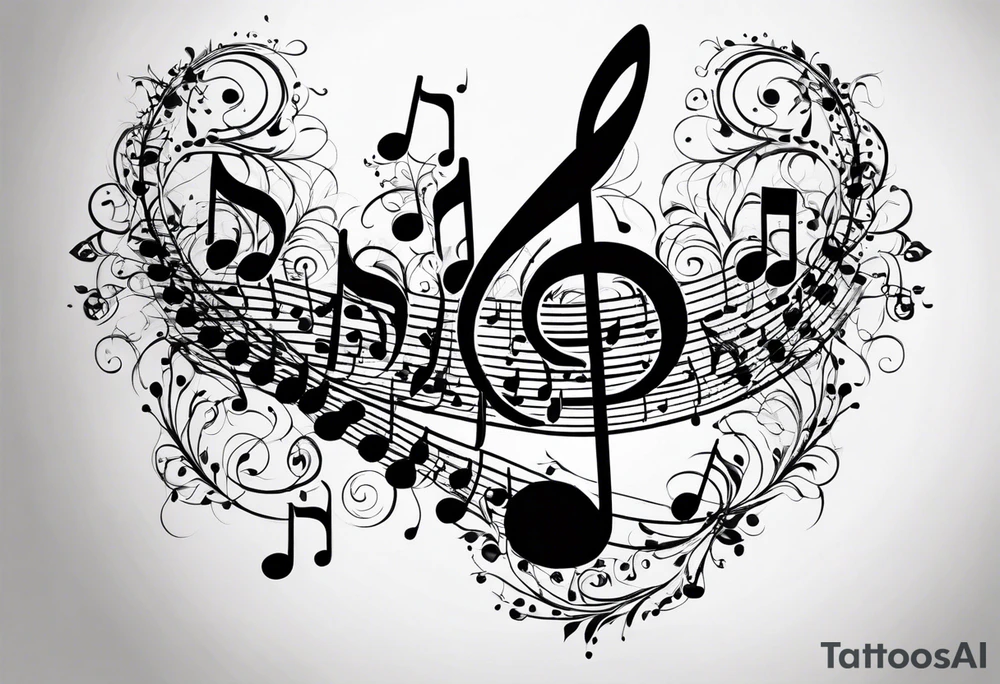 Double helix DNA as music notes tattoo idea