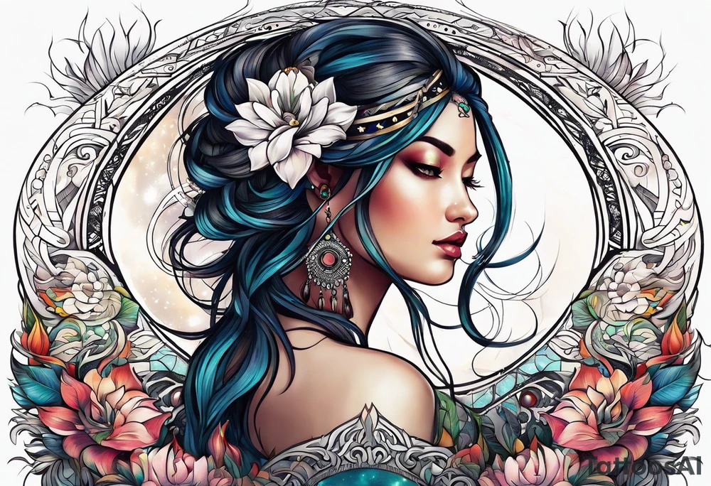 sacred moon tattoo idea