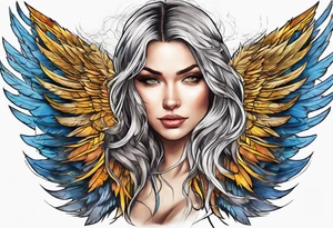 Wings lightning tattoo idea