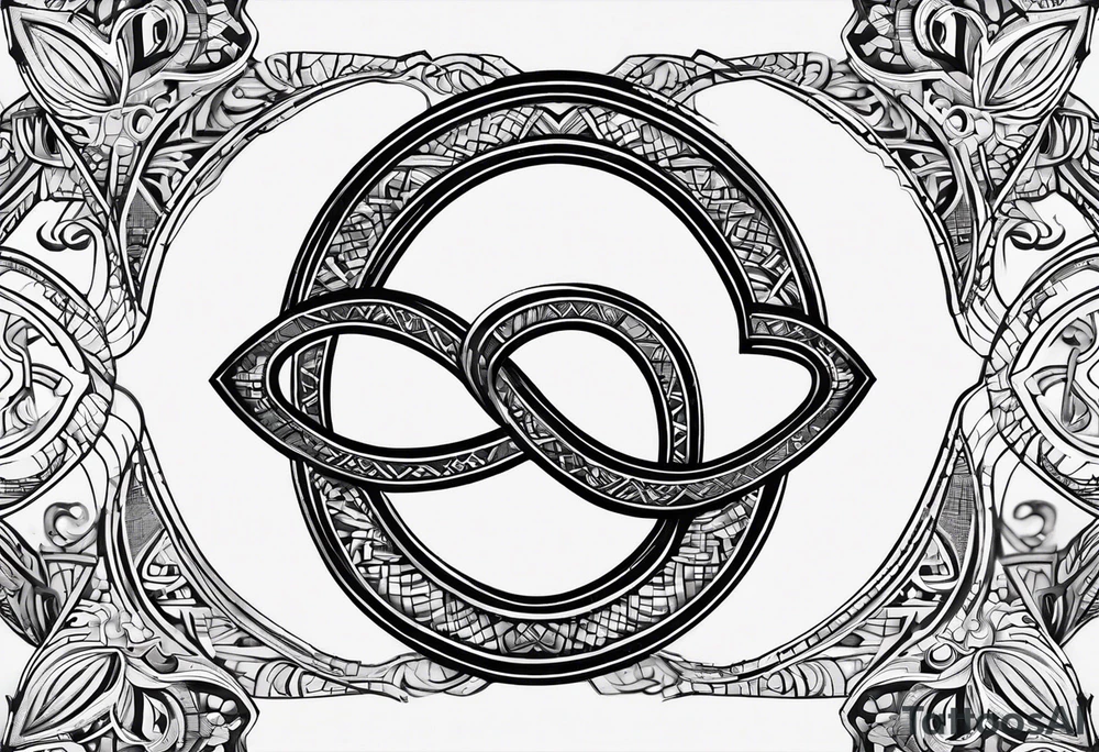 Infinity symbol with a J on the left side in the line, a B in the center, a J on the right side in the line tattoo idea