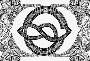 Infinity symbol with a J on the left side in the line, a B in the center, a J on the right side in the line tattoo idea