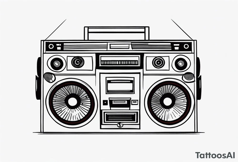 Boombox simple tattoo idea