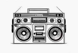 Boombox simple tattoo idea