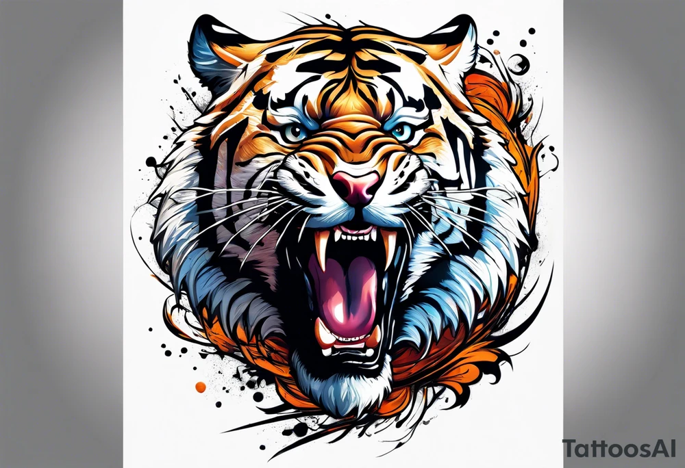 growling tiger tattoo idea