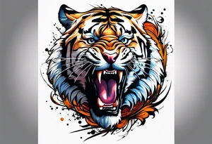 growling tiger tattoo idea