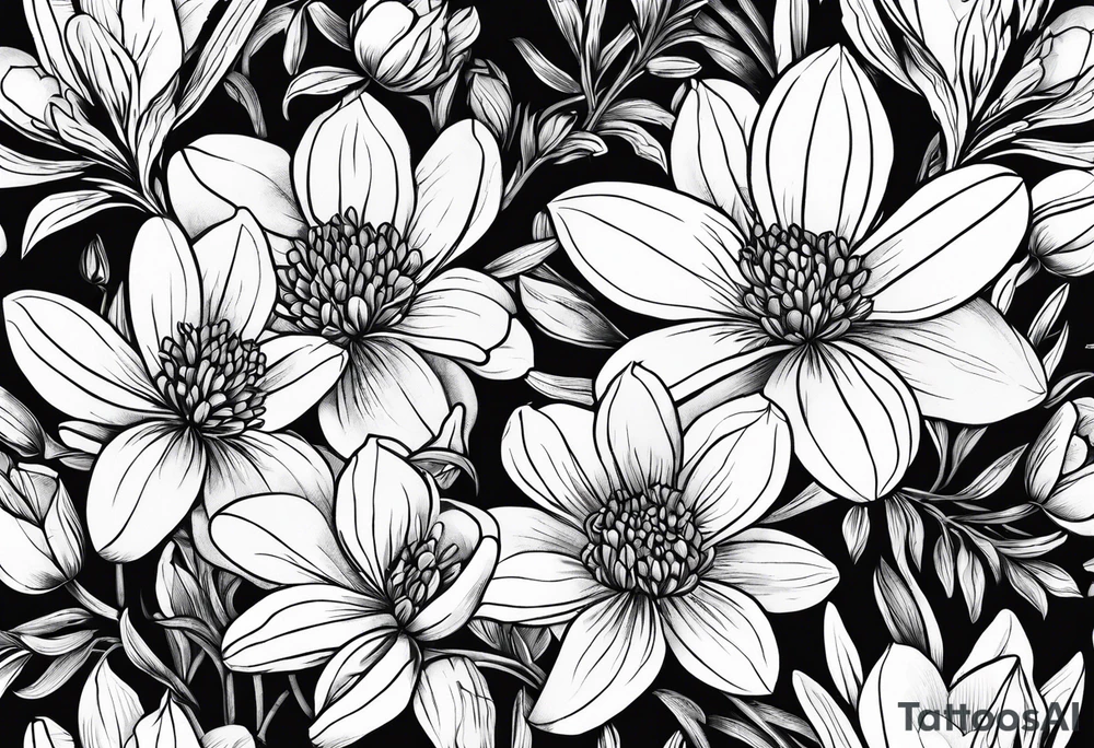 Bouquets of bluebonnets tattoo idea