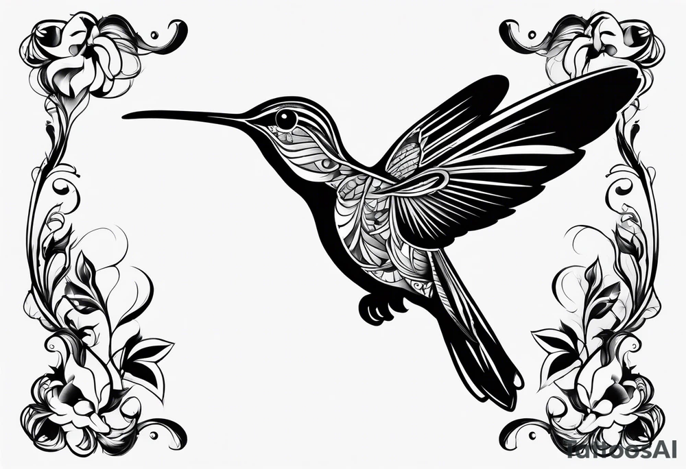 Humming bird silhouette tattoo idea