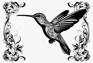 Humming bird silhouette tattoo idea