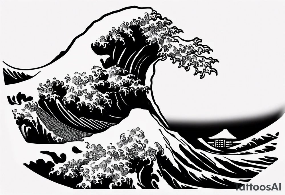 A single tattoo of The great wave off kanagawa tattoo idea