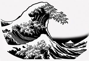 A single tattoo of The great wave off kanagawa tattoo idea