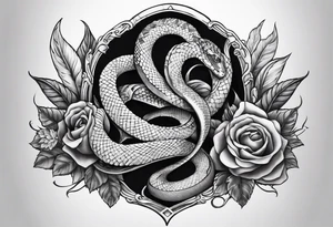 half sleeve tattoo with a snake wrapped around a sword and a heart tattoo idea