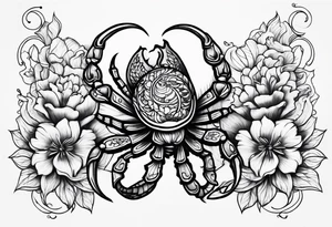 scorpio flowers tattoo idea