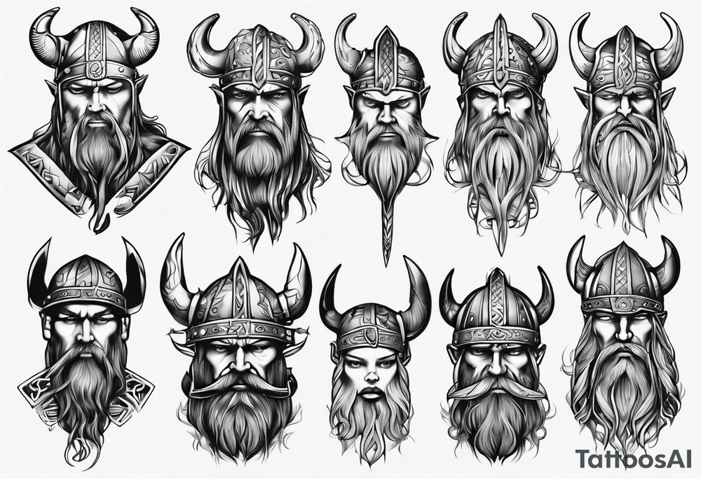 Viking face tattoo idea