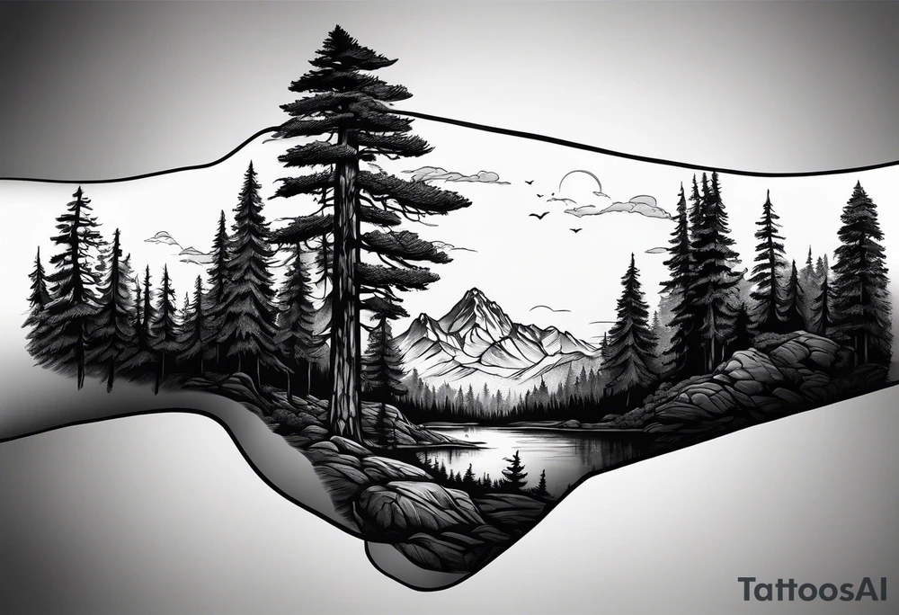 Forearm, giant sequoia tattoo idea