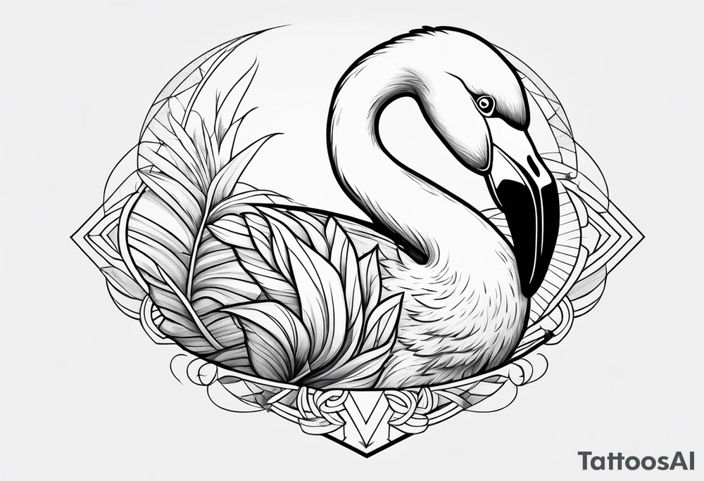 cute flamingo tattoo idea
