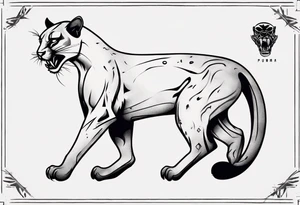 A black puma looking vicious tattoo idea