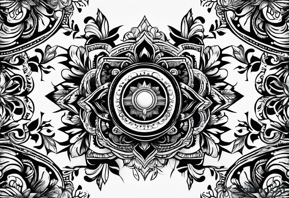 emblem long swork and a scale tattoo idea