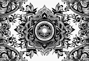 emblem long swork and a scale tattoo idea