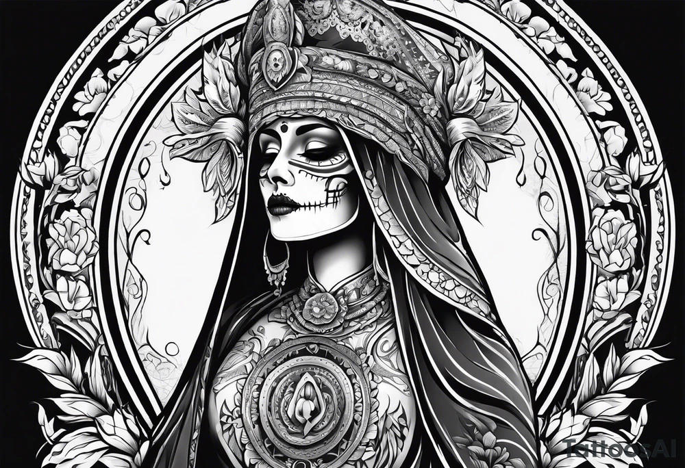 Cybersigilism of Santa Muerte tattoo idea