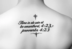 I want a tattoo with the Bible verse proverbs 4:23 tattoo idea