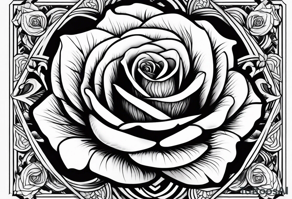 A rose tattoo with bone fingers tattoo idea