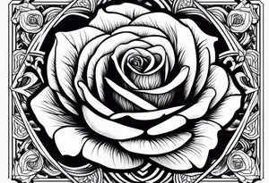 A rose tattoo with bone fingers tattoo idea