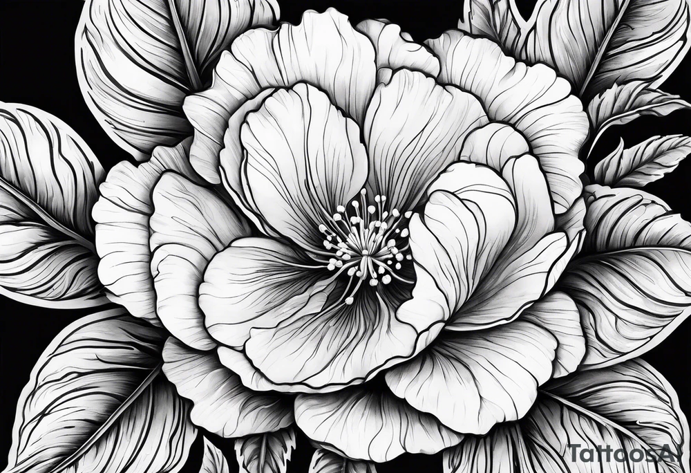 Primrose flower with heart tattoo idea
