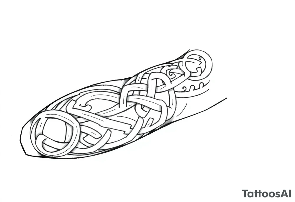 Māori style Celtic knots and bands black and white shading tattoo idea