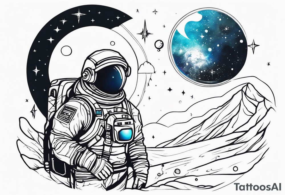 Space wanderer tattoo idea