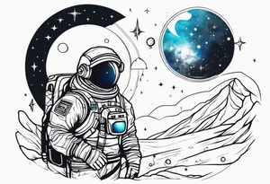 Space wanderer tattoo idea