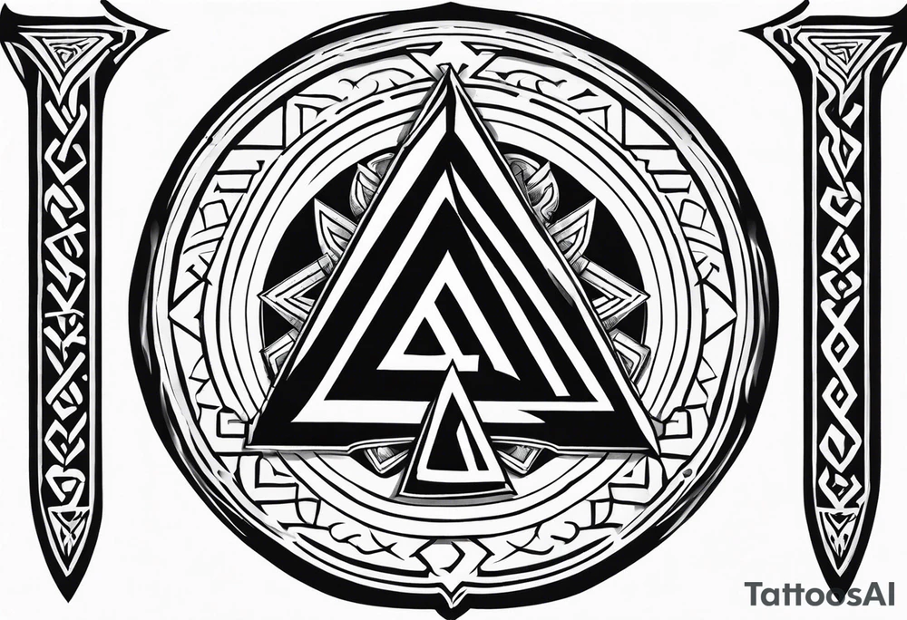 Valhalla fire 
 fog shield sword 


Sword shield valknut tattoo idea