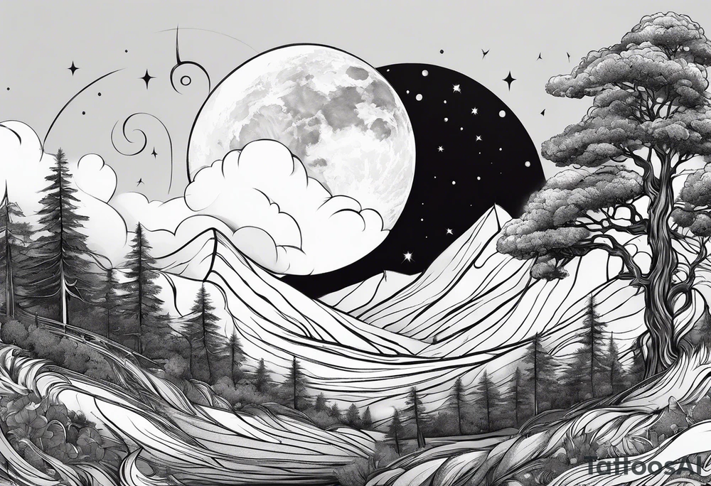 sacred moon tattoo idea
