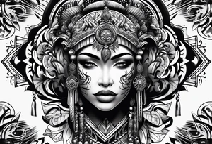 Peace and war Tribal sleeve tattoo idea