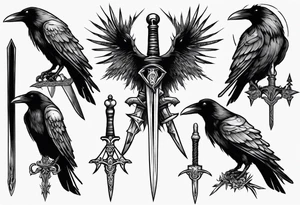 Raven with the sword tattoo idea